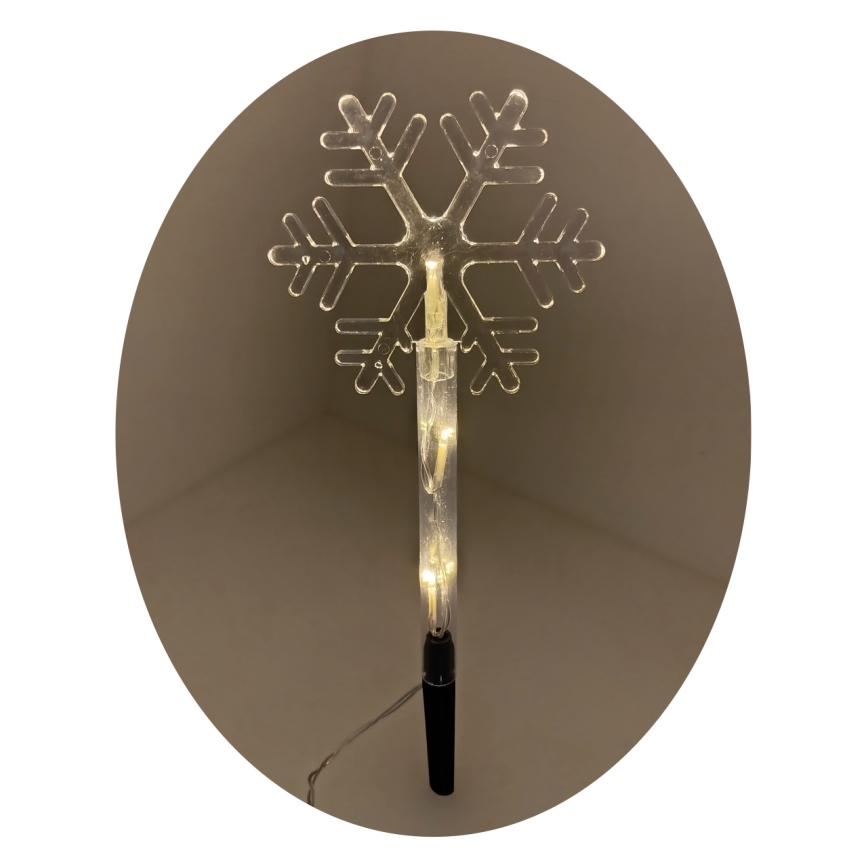 LED kerstdecoratie voor buiten 3xLED/2xAA IP44 warm wit sneeuwvlok