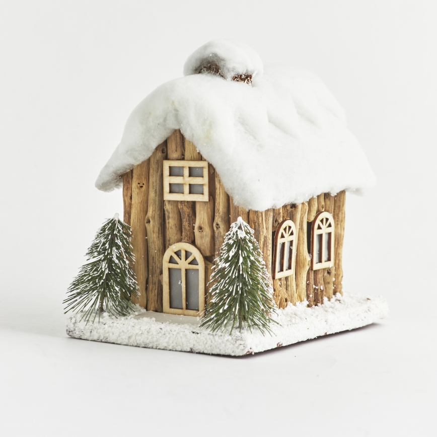 LED kerstdecoratie voor buiten, huisje, 4xLED/2xAA, IP44