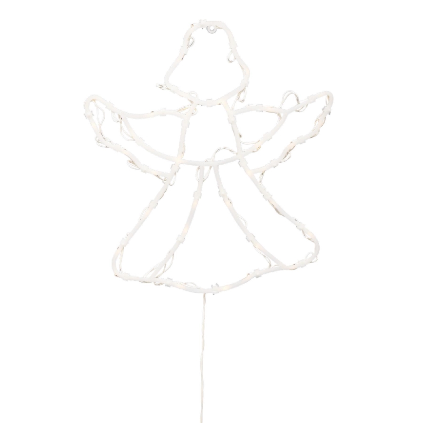 LED-kerstdecoratie voor in het raam 35xLED/3xAA IP44 engel warm wit