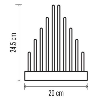 LED kerstkandelaar 10xLED/3xAA wit