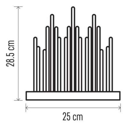 LED kerstkandelaar 19xLED/3xAA grijs