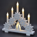 LED Kerstkandelaar 5xLED/2xAA warm wit