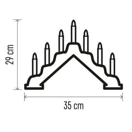 LED kerstkandelaar 7xLED/2xAA beige