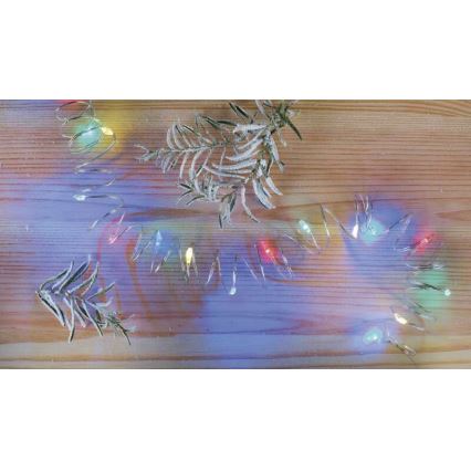 LED kerstlichtsnoer 20xLED/2xAA 2,4m meerkleurig