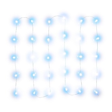 LED kerstlichtsnoer 30xLED/3xAA 3,3m koud wit