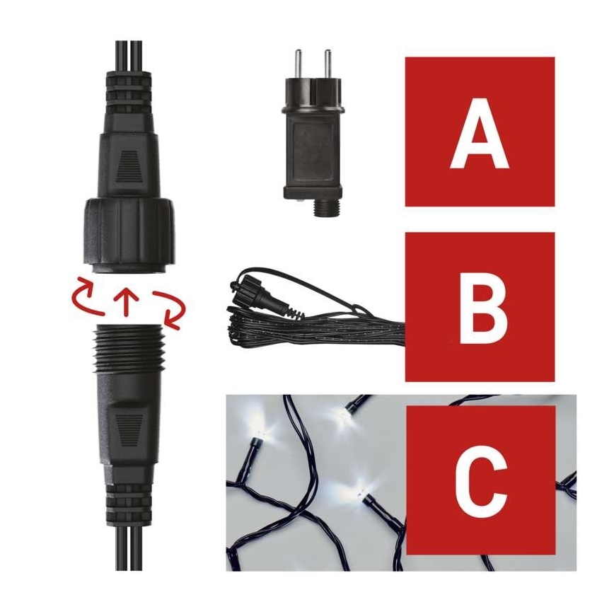 LED kerstlichtsnoer voor buiten 100xLED/15m IP44 koud wit