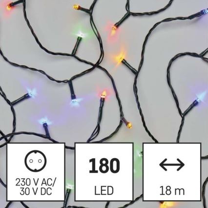 LED kerstlichtsnoer voor buiten 180xLED/23m IP44 meerkleurig