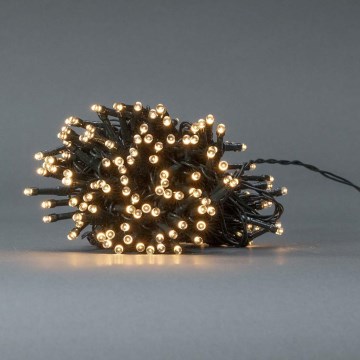 LED kerstlichtsnoer voor buiten 192xLED/7 functies/3xAA 14,9m IP44 warm wit