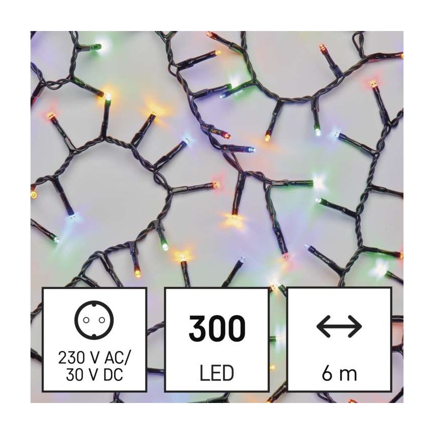 LED kerstlichtsnoer voor buiten 300xLED/11m IP44 meerkleurig
