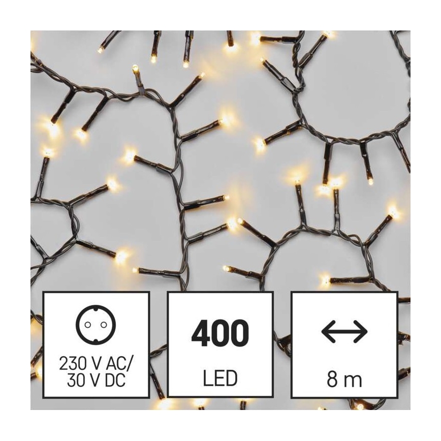 LED kerstlichtsnoer voor buiten 400xLED/13m IP44 warm wit