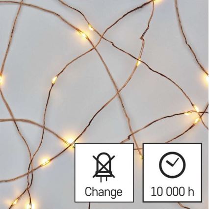 LED kerstlichtsnoer voor buiten 40xLED/9m IP44 warm wit