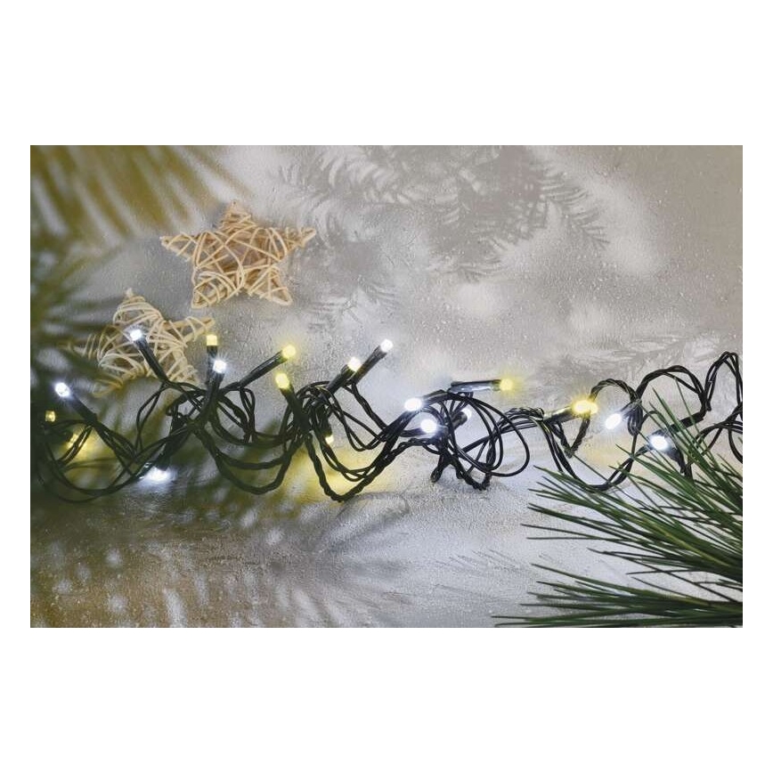 LED kerstlichtsnoer voor buiten 80xLED/2 functies 13m IP44 warm/koud wit