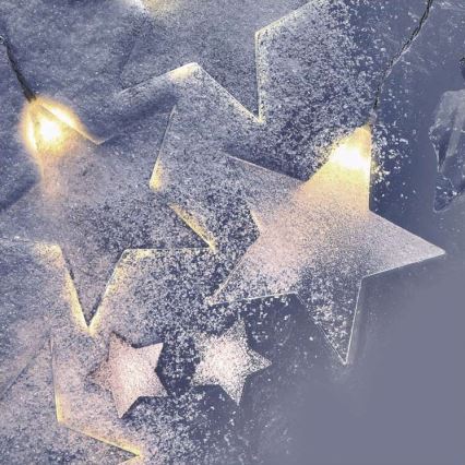 LED kerstsnoer voor buiten 8xLED/5,84m IP44 sterren