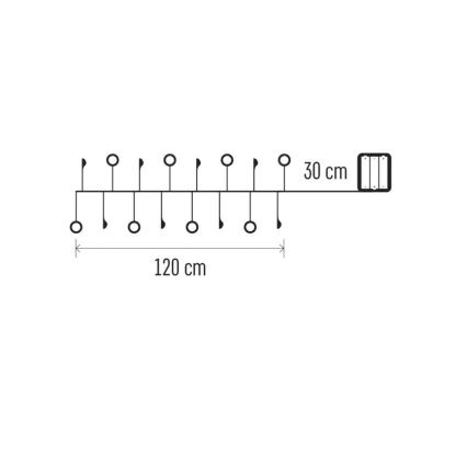 LED-kerstverlichting 40xLED/3xAA 1,5 m warm wit