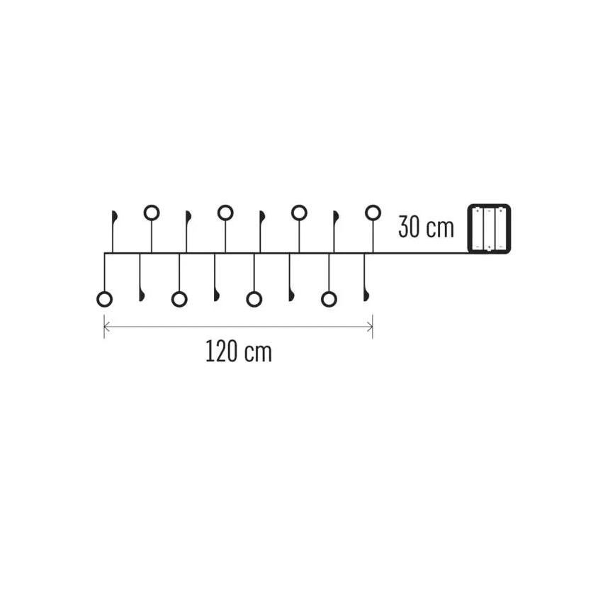 LED-kerstverlichting 40xLED/3xAA 1,5 m warm wit