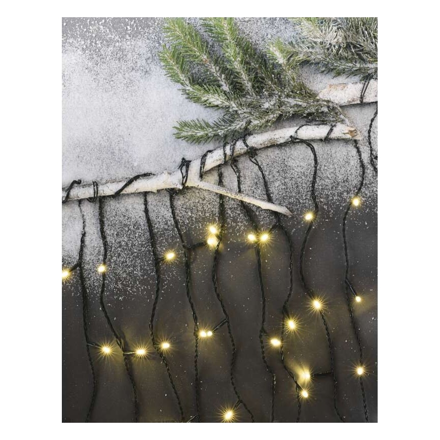 LED kerstverlichting voor buiten 200xLED/8 modi 8,6m IP44 warm wit