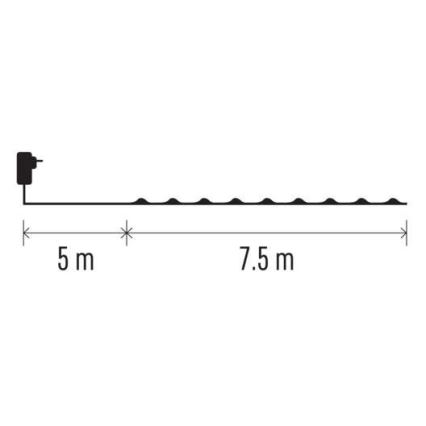 LED kerstverlichting voor buiten 75xLED/12,5m IP44 multicolor