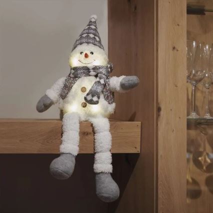 LED Kerstversiering 6xLED/3xAA sneeuwpop