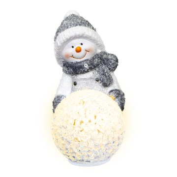 LED Kerstversiering LED/2xLR44/warm wit sneeuwpop met een sneeuwbal