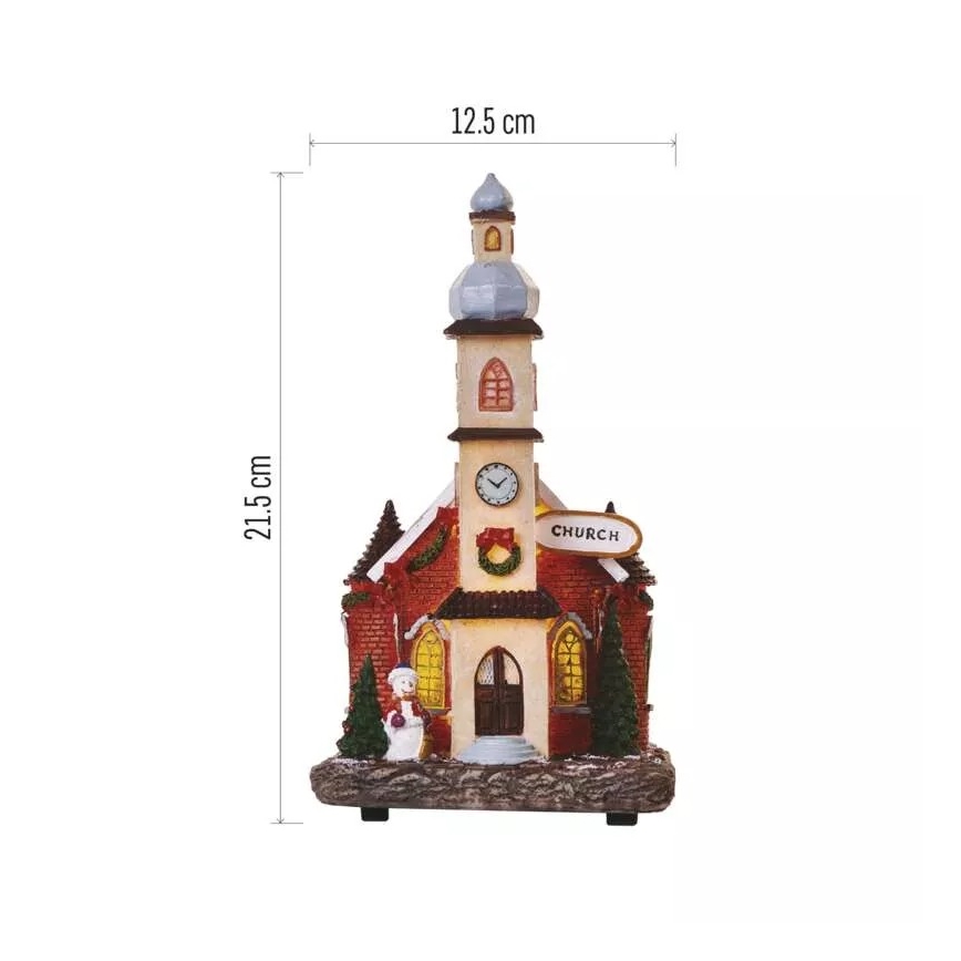 LED Kerstversiering LED/3xAA kerk