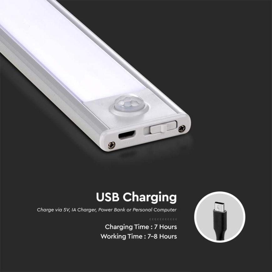 LED Keukenkast Lamp met Sensor LED/2,5W/5V 3000K