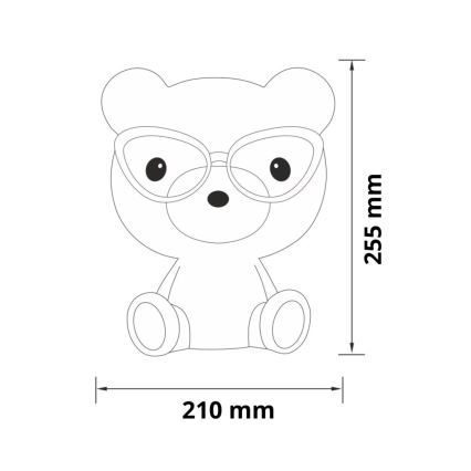 LED Kinder nachtlampje dimbaar LED/2,5W beer roze