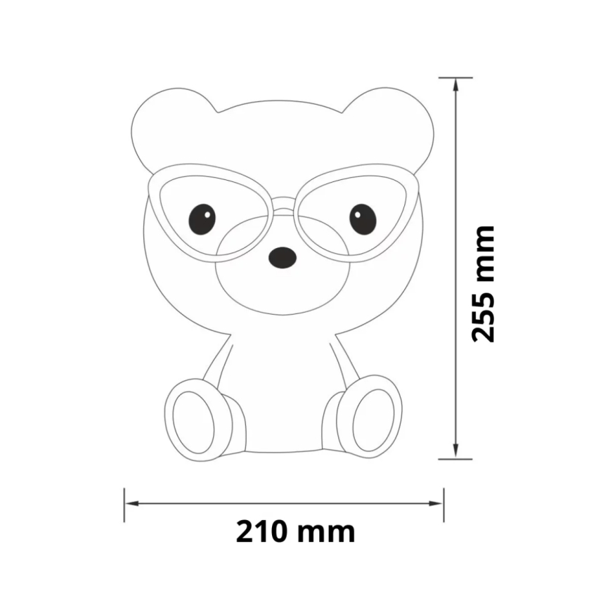 LED Kinder nachtlampje dimbaar LED/2,5W beer roze