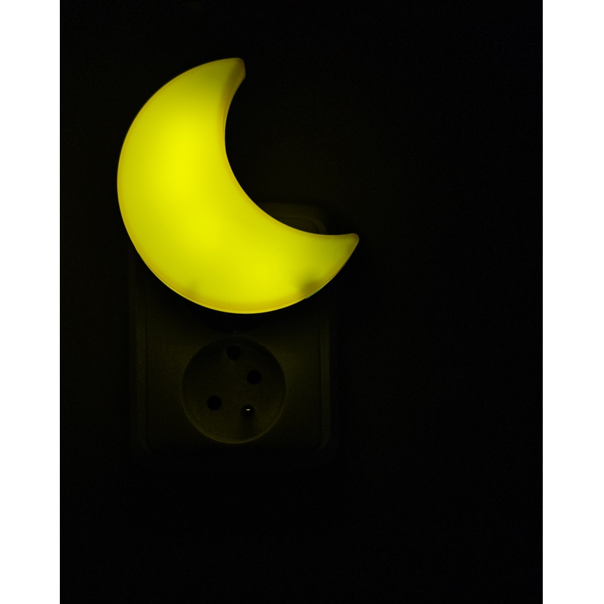 LED Kinder nachtlampje met schemersensor LED/0,5W/230V maantje