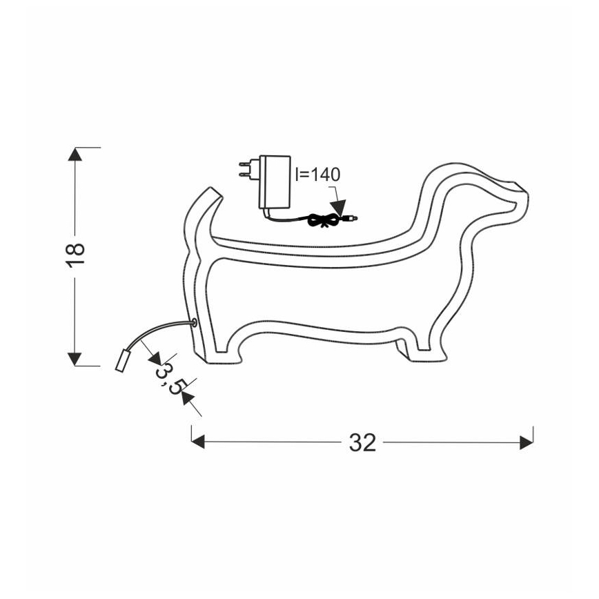 LED Kinderbureau lamp DOG LED/12W/230V zwart