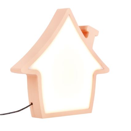 LED kinderbureaulamp HOUSE LED/10W/230V roze