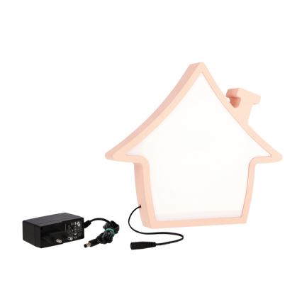 LED kinderbureaulamp HOUSE LED/10W/230V roze