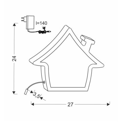 LED kinderbureaulamp HOUSE LED/10W/230V roze