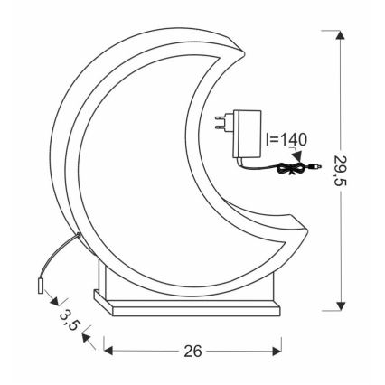 LED kinderbureaulamp MOON LED/12W/230V geel