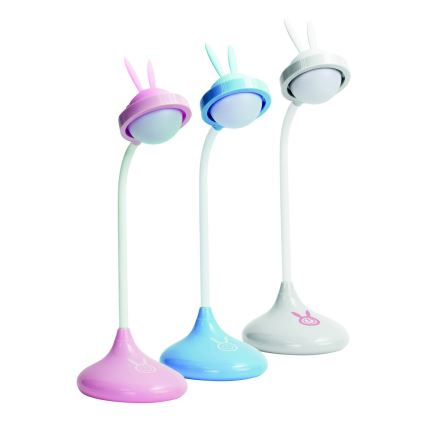 LED Kinderlamp KONIJN LED/0,4W/5V 3000/6500K + USB blauw