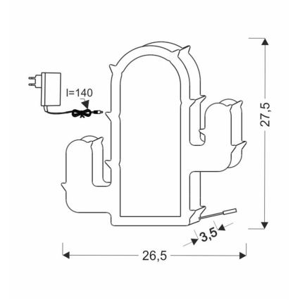 LED kindertafellamp CACTUS LED/10W/230V groen
