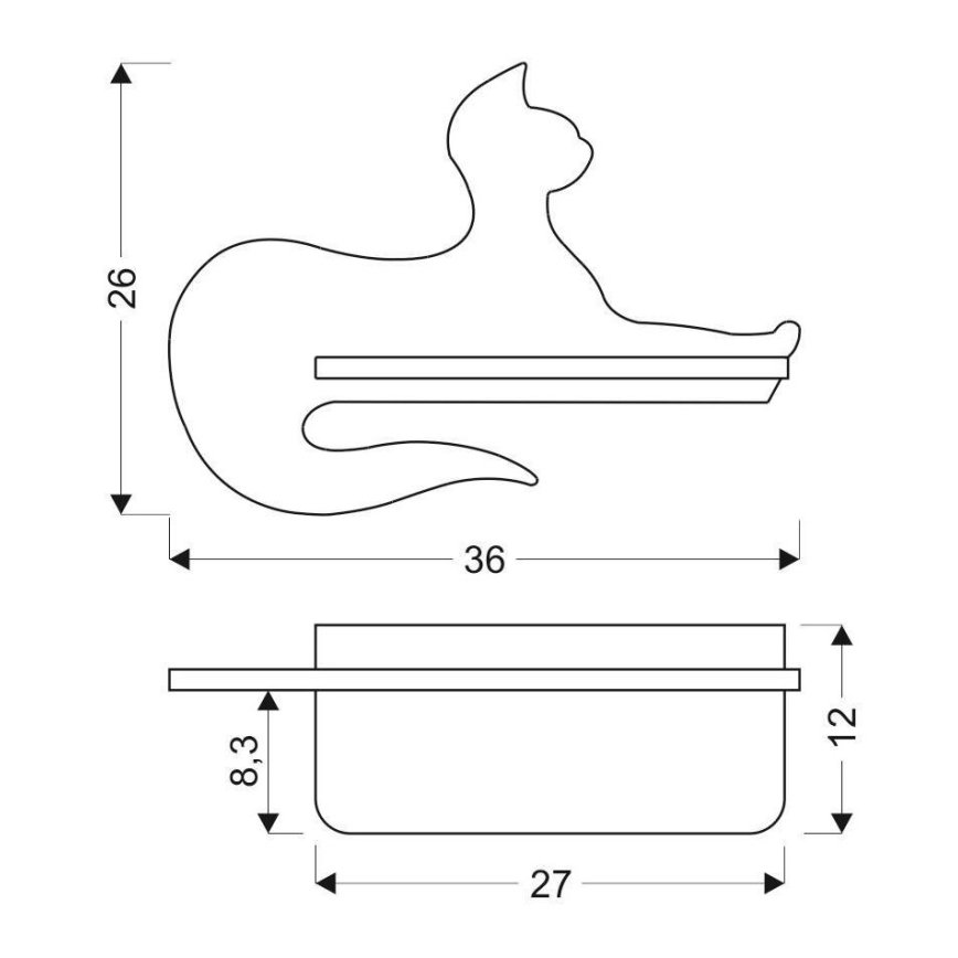 LED Kinderwandlamp met plank BLACK CAT LED/5W/230V,