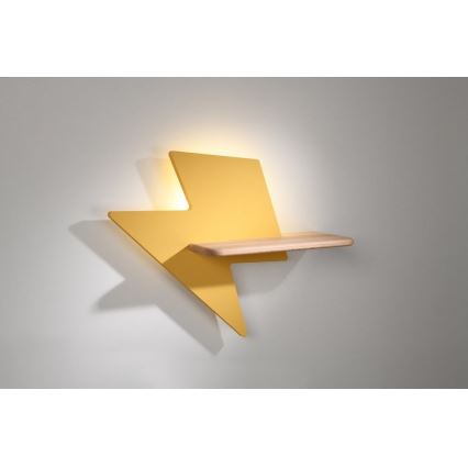 LED Kinderwandlamp met plank BLIKSEM LED / 4W / 230V