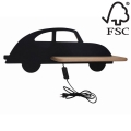 LED kinderwandlamp met plank CAR LED/5W/230V zwart/hout