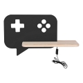 LED Kinderwandlamp met plank CONSOLE LED/5W/230V zwart,