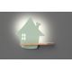 LED Kinderwandlamp met plank HOUSE LED/4W/230V groen/hout