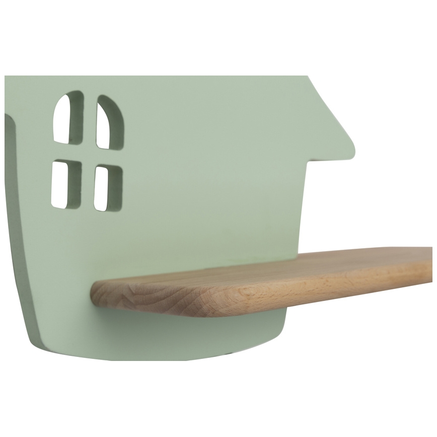 LED Kinderwandlamp met plank HOUSE LED/4W/230V groen/hout,