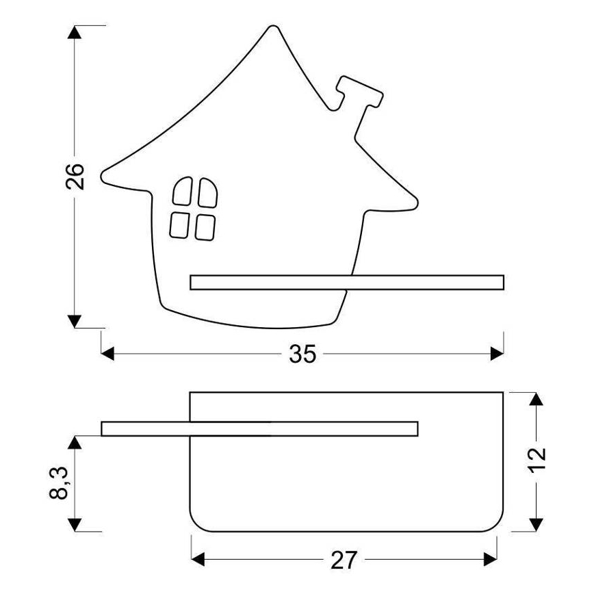 LED Kinderwandlamp met plank HOUSE LED/4W/230V groen/hout,