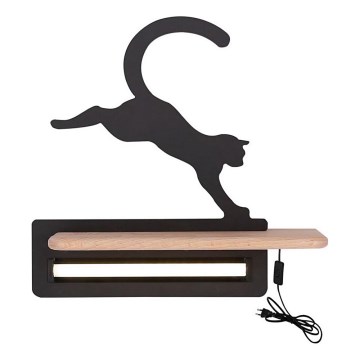 LED Kinderwandlamp met plank JUMPING CAT LED/5W/230V,
