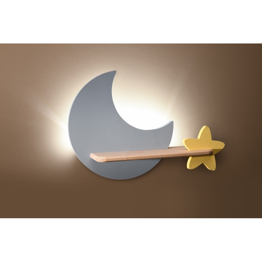 LED kinderwandlamp met plank MAAN LED / 5W / 230V
