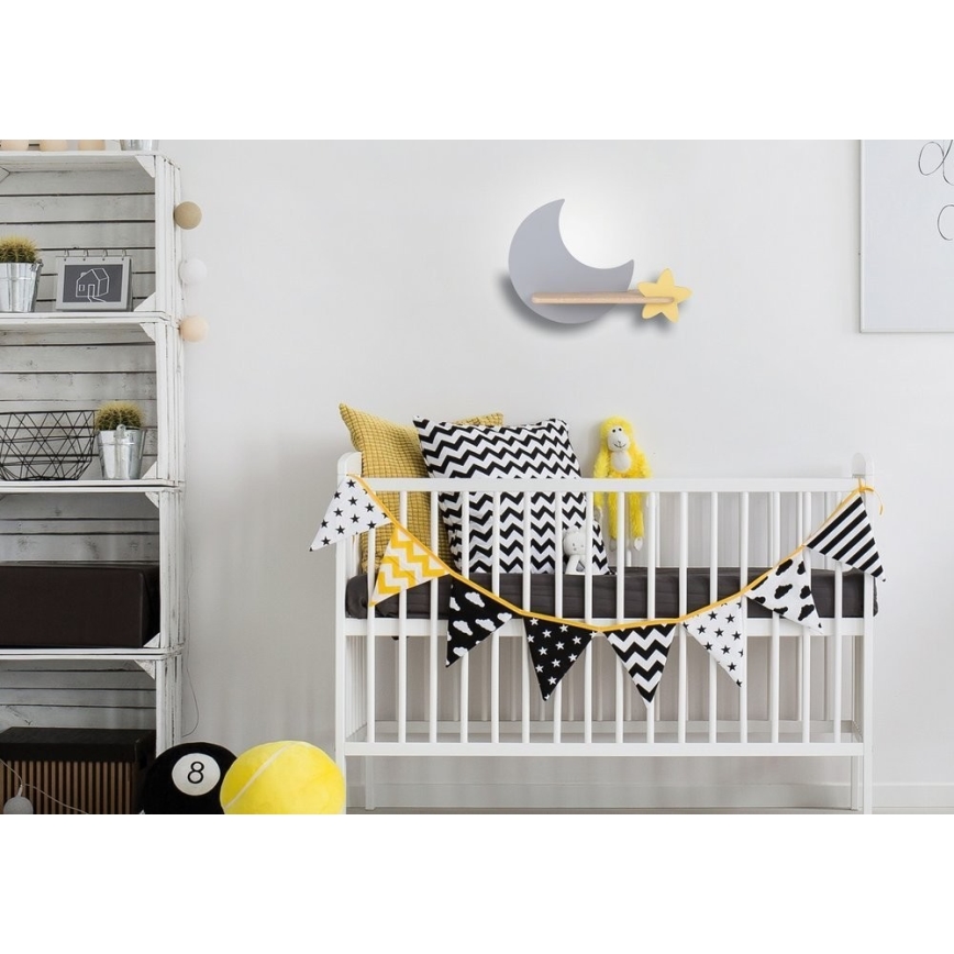 LED kinderwandlamp met plank MAAN LED / 5W / 230V