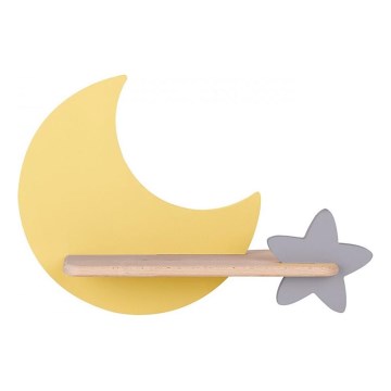 LED Kinderwandlamp met plank MOON LED/5W/230V,