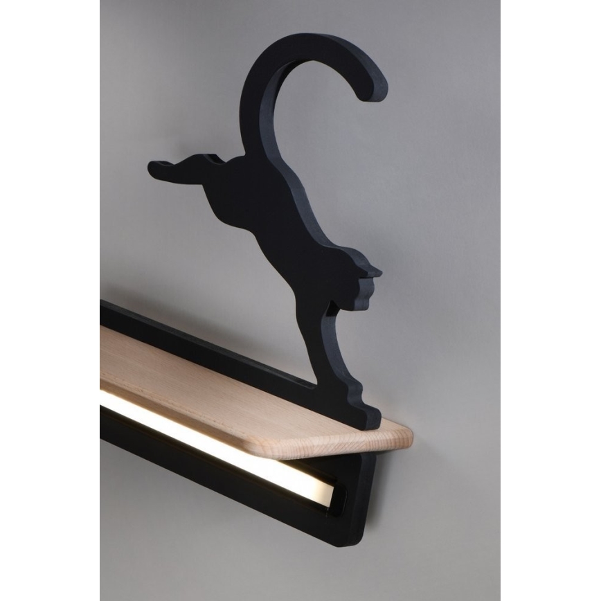 LED kinderwandlamp met plank SPRINGENDE KAT LED / 5W / 230V