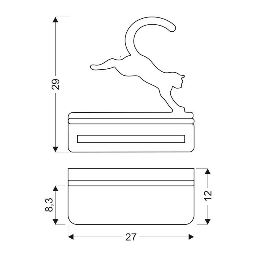 LED kinderwandlamp met plank SPRINGENDE KAT LED / 5W / 230V