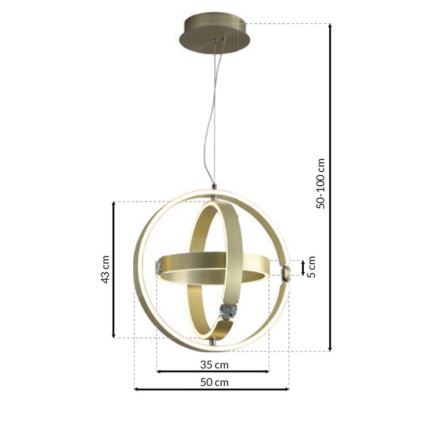 LED Kristallen kroonluchter aan koord SIRIUS LED/80W/230V