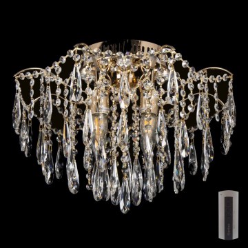 LED Kristallen plafondlamp 4xE27/60W/230V + 4xLED/3W + afstandsbediening